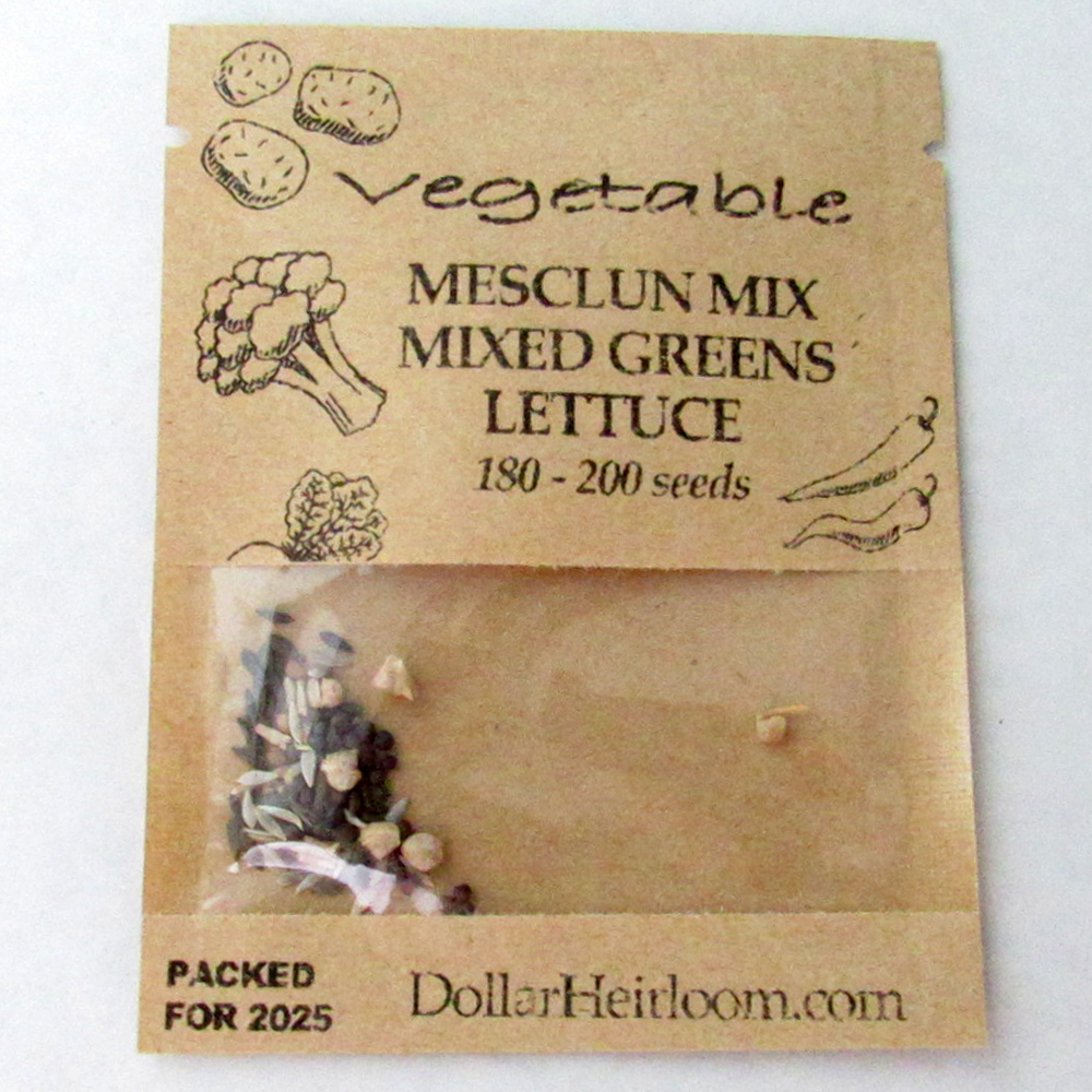 Lettuce - Mixed Greens - Mesclun Mix (180-200 Seeds)