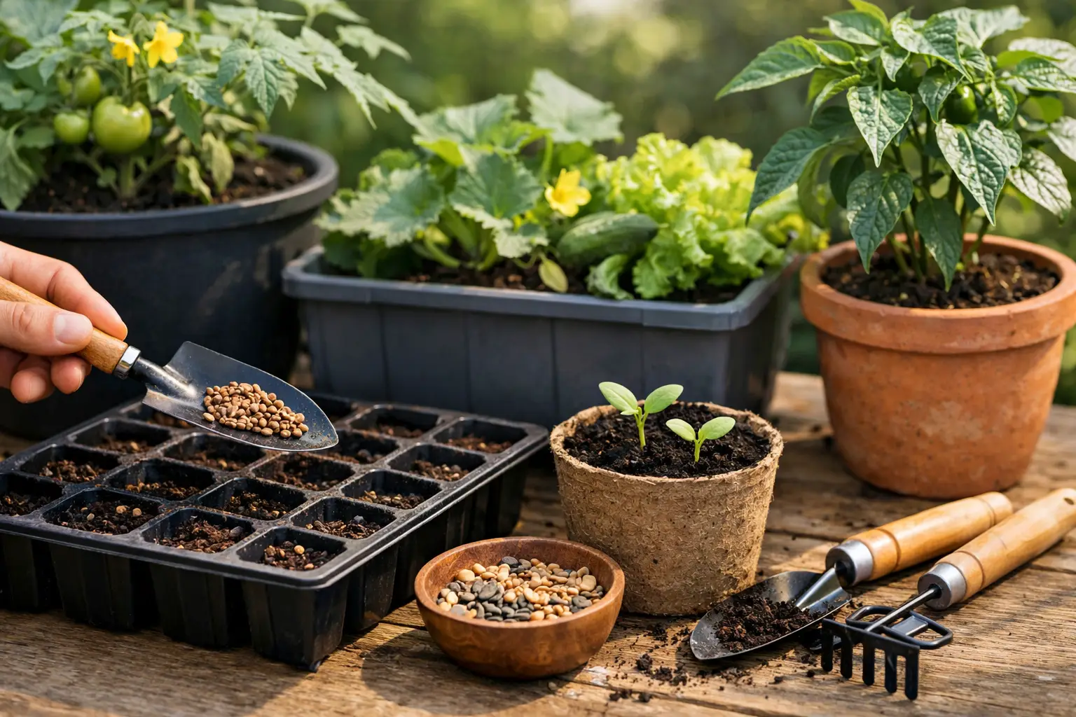 How to Grow Container Vegetables From Seed