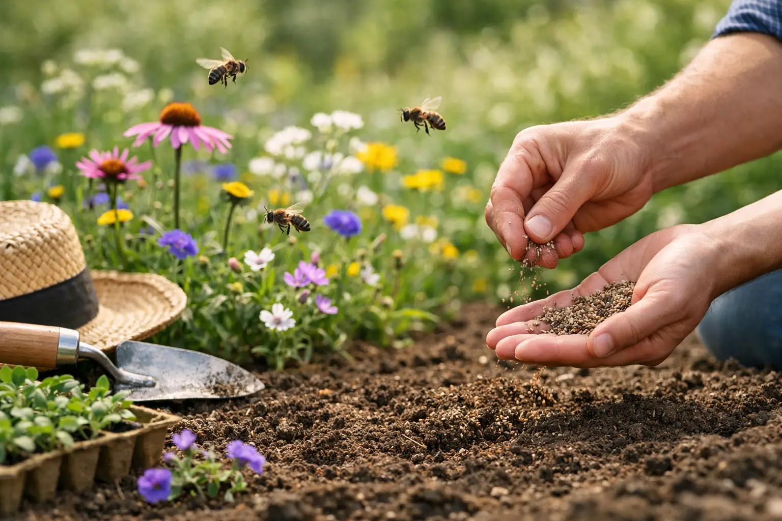 How to Plant a Pollinator Seed Mix for Bees